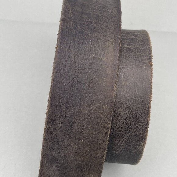 Men's Leather Belt Silver Tone Buckle Distressed Brown 44 Inches End to End - Picture 5 of 6